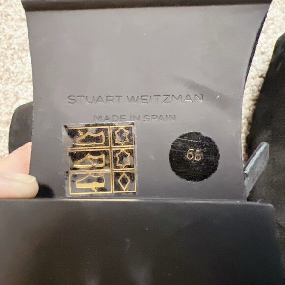 Stuart Weitzman 5050 Bold Zip Bootie Ankle Boots Black Suede US 6 - Made SPAIN - Picture 11 of 12